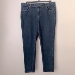 Lane Bryant GeniusFit zipper Anke med wash distressed fade 90% cotton women 18R